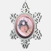 Custom Foto Snowflake Weihnachtsschmuck Schneeflocken Zinn-Ornament (Rechts)