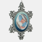 Custom Foto Snowflake Weihnachtsschmuck Schneeflocken Zinn-Ornament (Links)