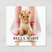 Custom Foto Social Media Moderner Pet Influencer Quadratische Visitenkarte (Vorderseite)