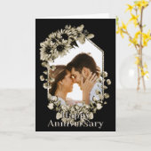 Custom Foto Sonnenblumen Blumen Schwarz Jahrestag Karte (Gelbe Blume)