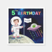 Custom Foto Spaceman Geburtstag Serviette (Vorderseite)