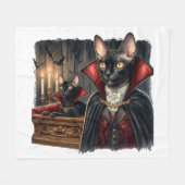 Custom Foto Sphynx Cat Art Dracula Vampire Goth Fleecedecke (Vorderseite (Horizontal))