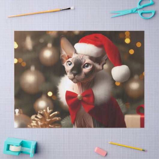 Custom Foto Sphynx Cat Weihnachtsgeschenk Wrapping Seidenpapier (Basteln)