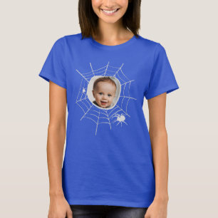 Custom Foto Spider Spinnennetze gruselig Spore T-Shirt