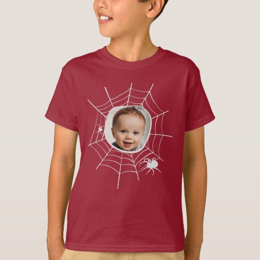 Custom Foto Spider Spinnennetze gruselig Spore T-Shirt (Vorderseite)