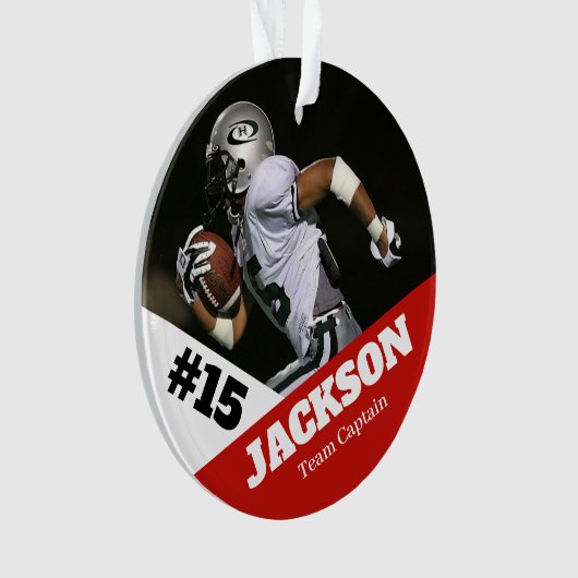 Custom Foto Sportkeepake Ornament Fußball (Vorderseite)