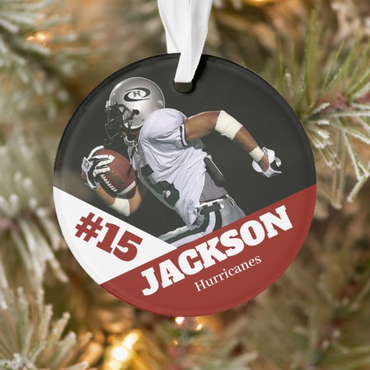 Custom Foto Sportkeepake Ornament Fußball (Baum)