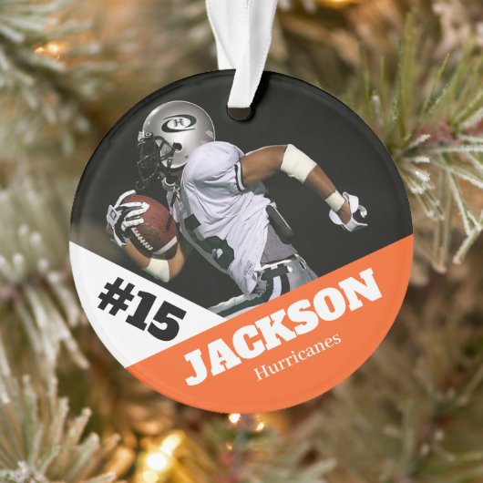 Custom Foto Sportkeepake Ornament Fußball (Baum)