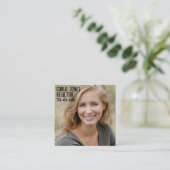 CUSTOM FOTO SQUARE MODERN QUADRATISCHE VISITENKARTE (Stehend Vorderseite)