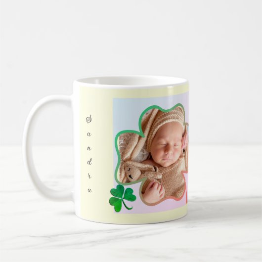 Custom Foto St. Patrick's 4leaf Kleeblatt Frame Co Kaffeetasse (Links)