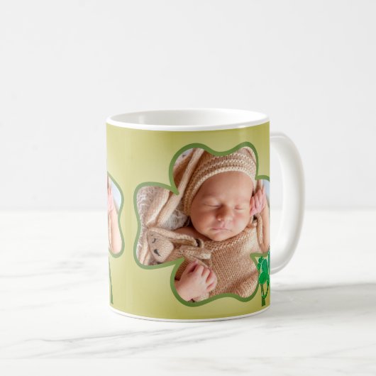 Custom Foto St. Patrick's 4leaf Kleeblatt Frame Kaffeetasse (VorderseiteRechts)