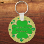 Custom Foto St. Patrick's 4Leaf Kleeblatt Schlüsselanhänger (Rückseite)