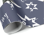 Custom Foto Stary Frohe Weihnachten Lila Geschenkpapier (Rolleneckpunkt)