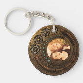Custom Foto Steampunk Metal Gears Schlüsselanhänger (Vorderseite)