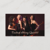 Custom Foto String Quartet Musician Black Visitenkarte (Vorderseite)