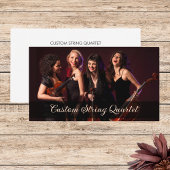 Custom Foto String Quartet Musician White Visitenkarte