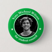Custom Foto Student Gewerkschaft Light Green Button (Vorderseite)