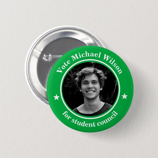 Custom Foto Student Gewerkschaft Light Green Button (Vorne & Hinten)