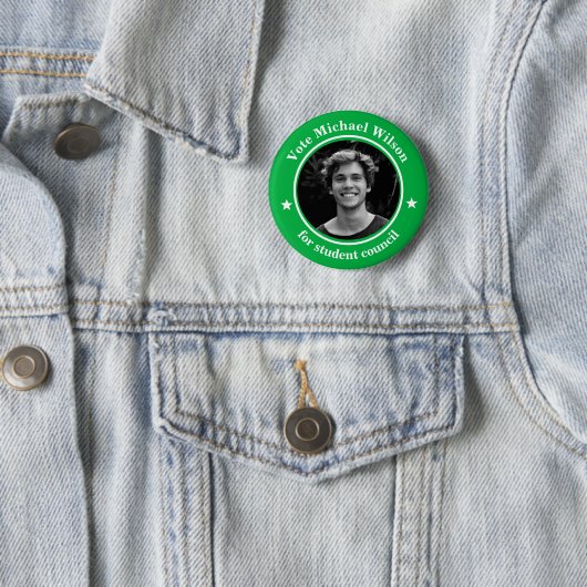 Custom Foto Student Gewerkschaft Light Green Button (Beispiel)