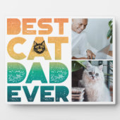 Custom Foto Sunset Vathers Day Best Cat Vater jema Fotoplatte (Vorderseite)