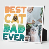 Custom Foto Sunset Vathers Day Best Cat Vater jema Fotoplatte (Seite)