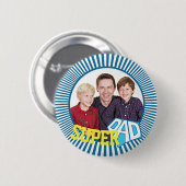 Custom Foto Super Vater Comic Book Button (Vorne & Hinten)