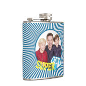 Custom Foto Super Vater Comic Book Flachmann (Rechts)