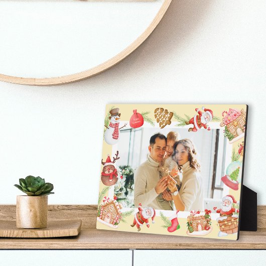 Custom Foto Sweet Santa Gingerbrot House Fotoplatte