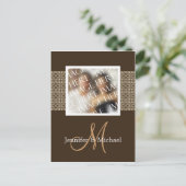Custom Foto Template Monogram Wedding Vielen Dank Postkarte (Stehend Vorderseite)