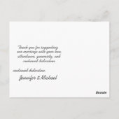 Custom Foto Template Monogram Wedding Vielen Dank Postkarte (Rückseite)