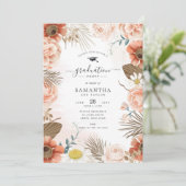 Custom Foto Terracotta Boho Graduation Party Einladung (Stehend Vorderseite)