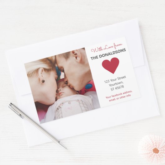 CUSTOM FOTO, TEXT & FARBkleber Rechteckiger Aufkleber (Umschlag)