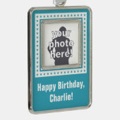 CUSTOM FOTO, TEXT & FARBZierdekoration Rahmen-Ornament Silber (Rechts)