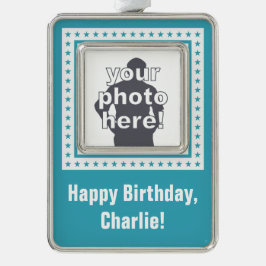 CUSTOM FOTO, TEXT & FARBZierdekoration Rahmen-Ornament Silber