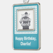 CUSTOM FOTO, TEXT & FARBZierdekoration Rahmen-Ornament Silber (Links)