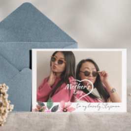 Custom Foto Text Floral Happy Mütter Day Stepama Feiertagskarte