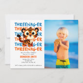 Custom Foto Threenager Junge 3. Geburtstag Party Einladung (Vorderseite)