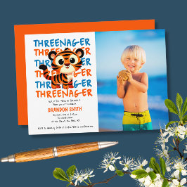 Custom Foto Threenager Junge 3. Geburtstag Party Einladung