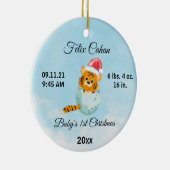 Custom Foto Tiger Baby's Boy First Christmas 2022 Keramik Ornament (Rechts)