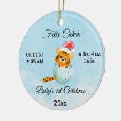 Custom Foto Tiger Baby's Boy First Christmas 2022 Keramik Ornament (Links)