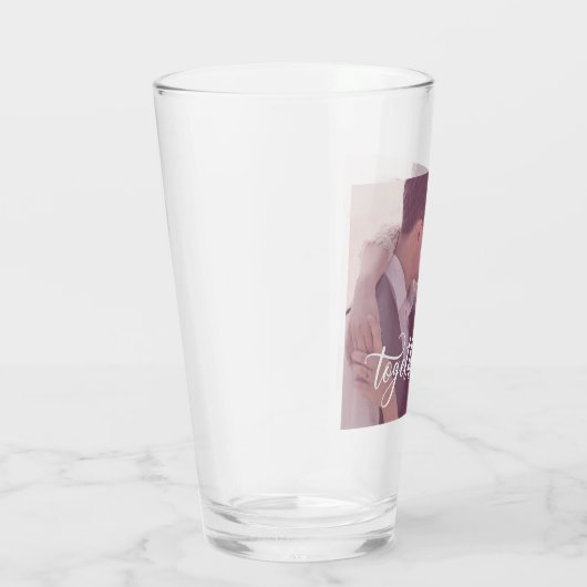 Custom Foto Together Forever Typografy Glass Cup Glas (Rechts)