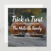 Custom Foto Trick oder Treat Pumpkin Halloween Einladung (Vorne/Hinten)