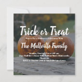 Custom Foto Trick oder Treat Pumpkin Halloween Einladung (Vorderseite)