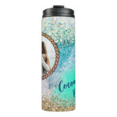 Custom Foto Tropical Beach Aqua Wasserfall Seilbah Thermosbecher (Vorderseite)