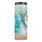 Custom Foto Tropical Beach Aqua Wasserfall Seilbah Thermosbecher (Rückseite)