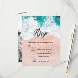 Custom Foto Tropical Beach Coastal Hochzeit RSVP Karte