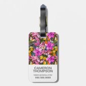 Custom Foto Tropical Blätter and Blume Gepäckanhänger (Rückseite vertikal)