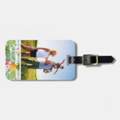 Custom Foto Tropical Blume & Ananas Streifen Gepäckanhänger (Vorderseite horizontal)