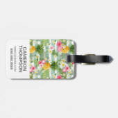 Custom Foto Tropical Blume & Ananas Streifen Gepäckanhänger (Rückseite horizontal)