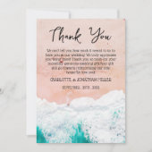 Custom Foto Tropical Coastal Beach Hochzeit Dankeskarte (Vorderseite)